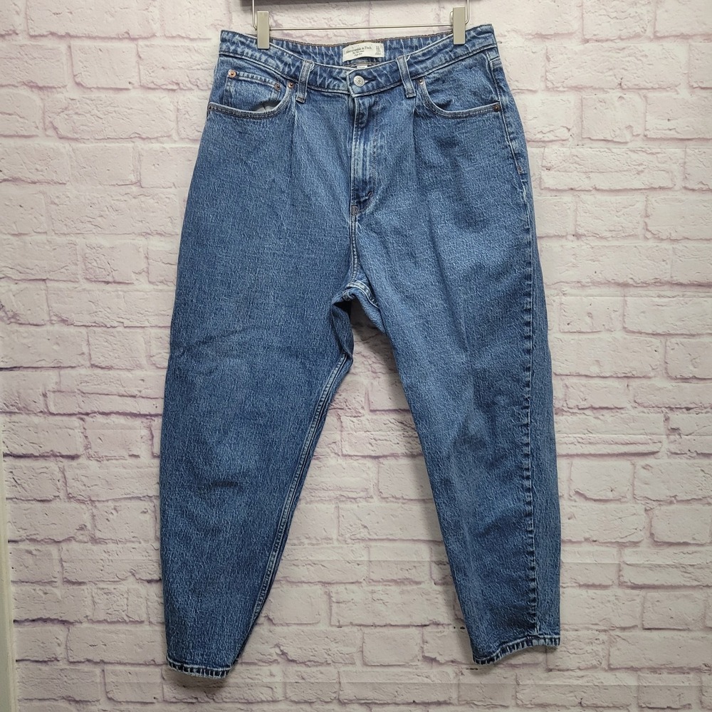 Abercrombie & Fitch 80s Mom High Rise Denim‎ Jeans Sz 12 Tapared Y2k Streetwear